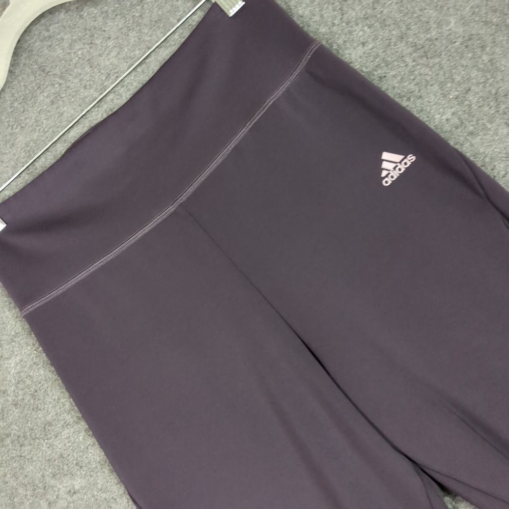 Adidas Aeroready Womens High Rise Legging Purple Velvet Trim Satin Detail Size M